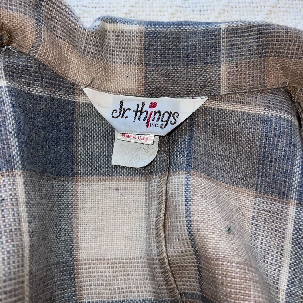 Jr. Things 70s Vintage Plaid Wool Blend Blazer ILGWU Made in USA Academic Boho - Picture 6 of 14